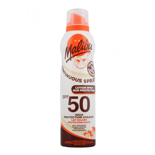 Malibu Continuous Spray Protective Lotion Aerosol Spray Purškiamas apsauginis losjonas nuo saulės, SPF50