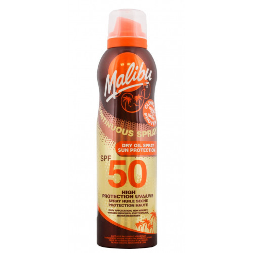 Malibu Continuous Spray Dry Oil SPF50 Purškiamas apsauginis sausas aliejus nuo saulės, 175ml