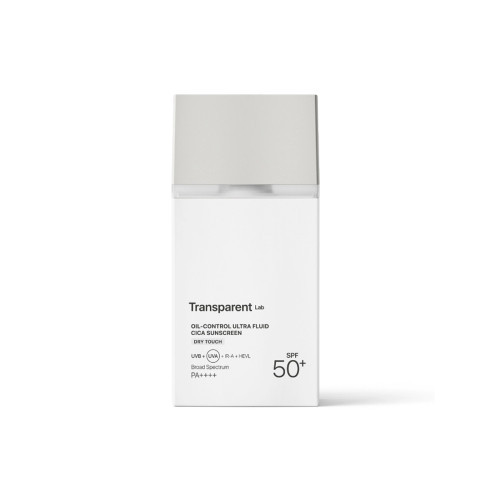 Transparent Lab Oil Control Ultra-Fluid Cica Sunscreen SPF50 Veido apsauga su mineraliniais ir cheminiais filtrais, 100ml
