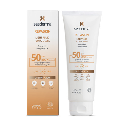 Sesderma Repaskin Light Fluid Sunscreen SPF50 Apsauginis kremas nuo saulės, 200ml