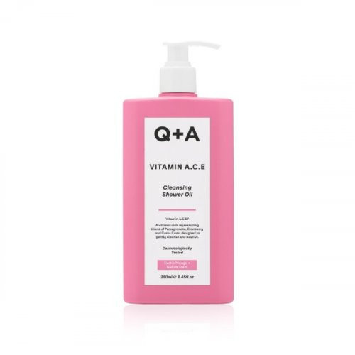 Q+A Vitamin A.C.E Cleansing Shower Oil Valomasis dušo aliejus, 250ml