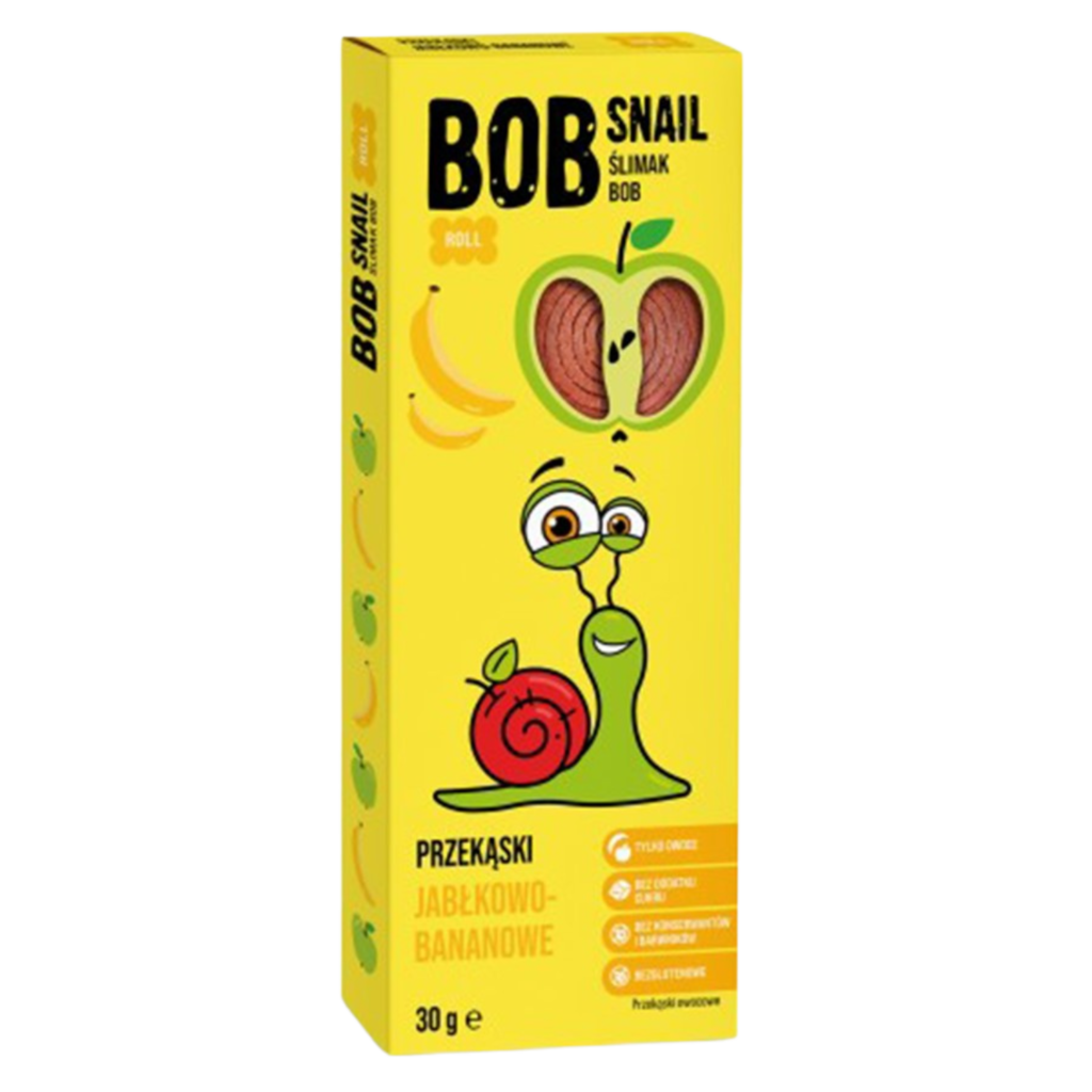 Obuolių ir bananų užkandis, be pridėtinio cukraus | Bob Snail (30 g)