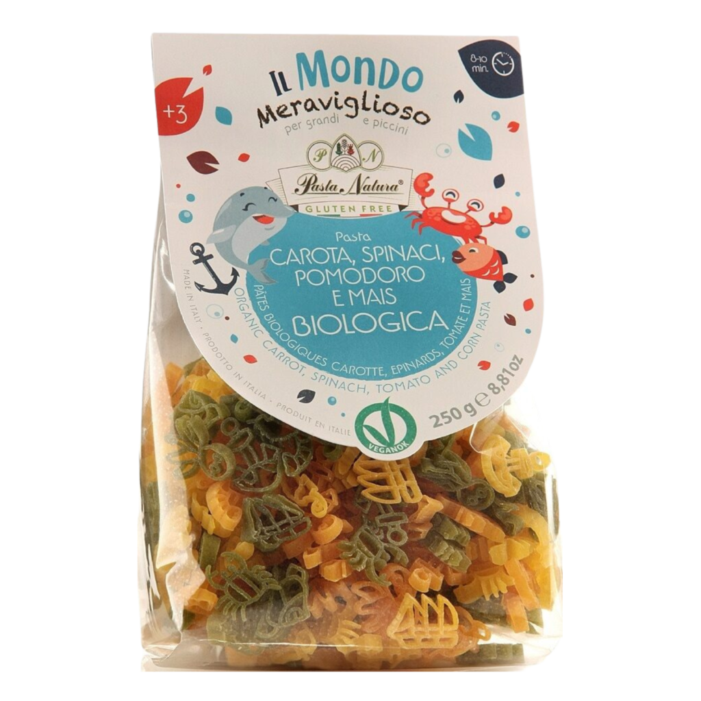 Ekologiški kukurūzų makaronai JŪROS PASAULIS, be glitimo| Pasta Natura (250 g)