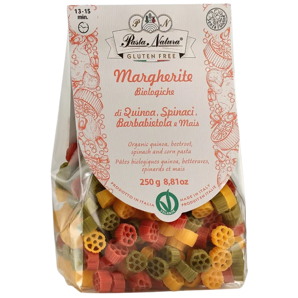 Ekologiški kukurūzų makaronai su burokėliais ir špinatais, be glitimo | Natura (250 g)