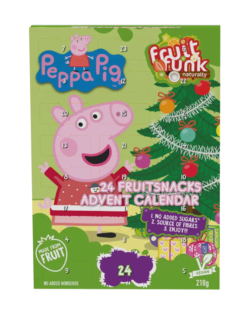 Advento kalendorius PEPPA PIG, be pridėtinio cukraus | FruitFunk (180 g)