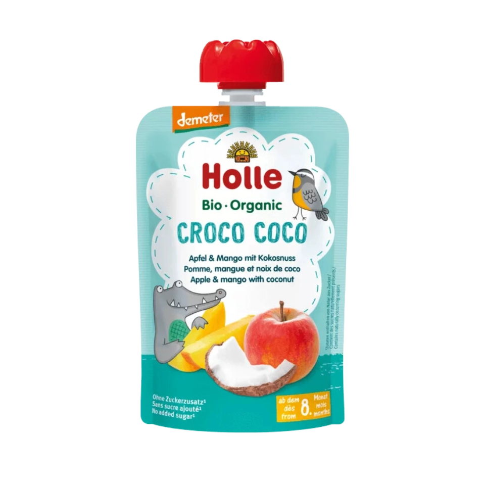 Ekologiška obuolių, mango ir kokoso tyrelė | Holle (100 g)