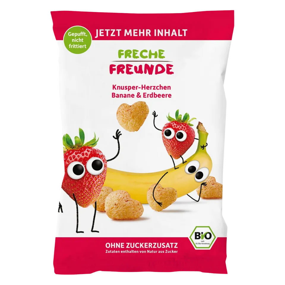 Ekologiški kukurūzai su bananais ir braškėmis | Freche freunde (30 g)