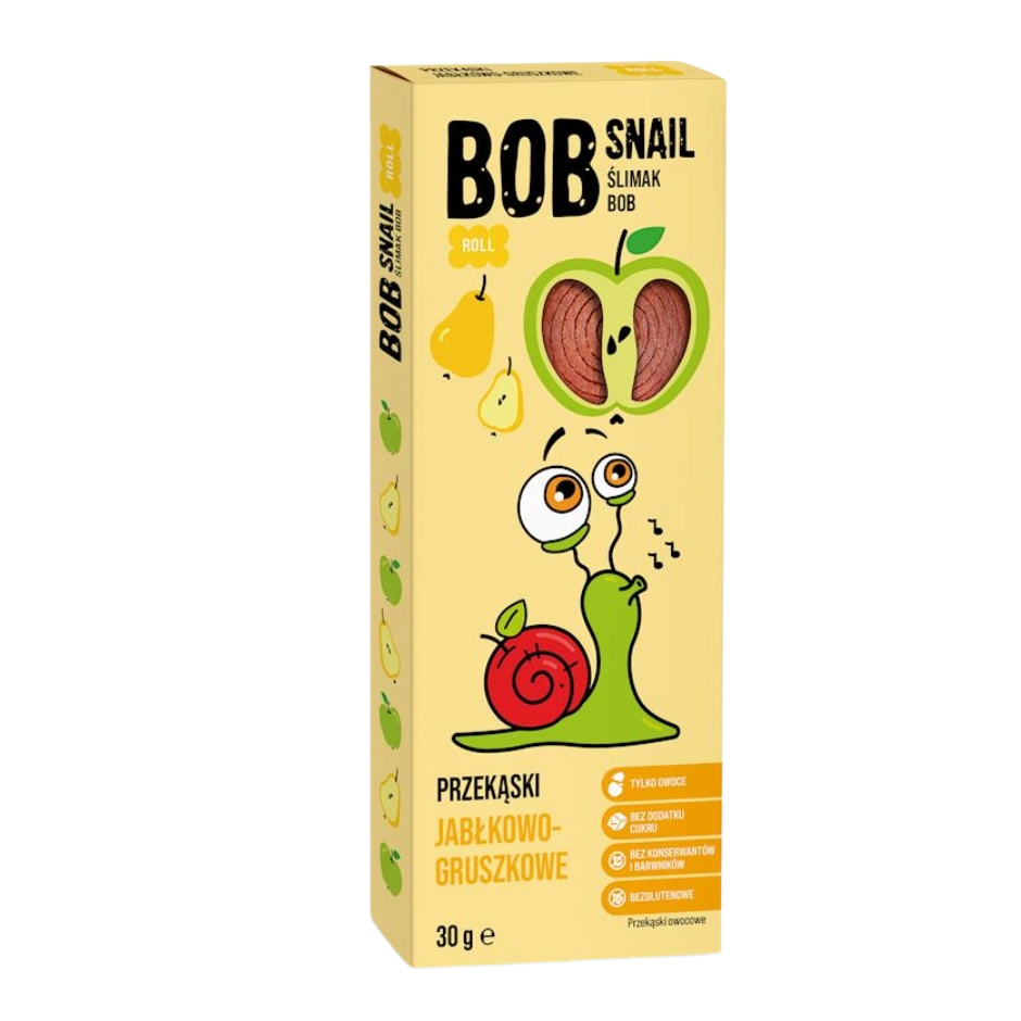 Obuolių ir kriaušių užkandis, be pridėtinio cukraus | Bob Snail (30 g)