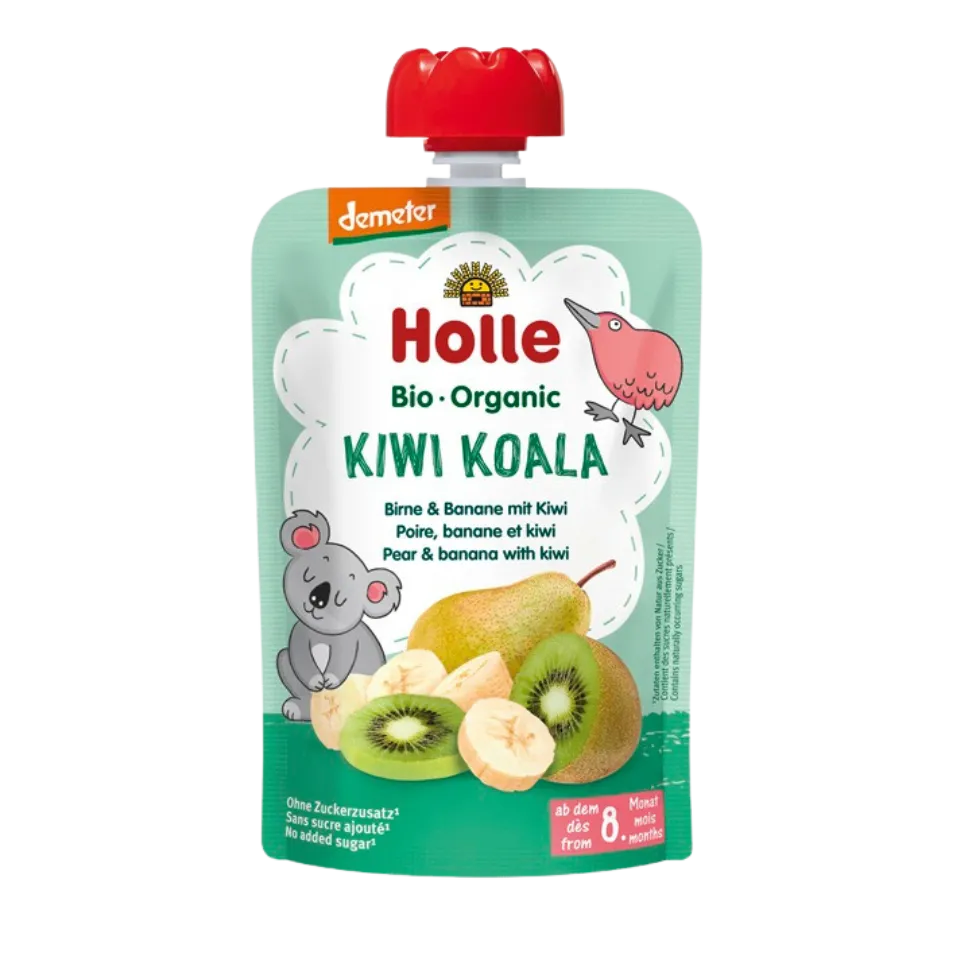 Ekologiška kriaušių, bananų ir kivių tyrelė, be pridėtinio cukraus | HOLLE (100 g)