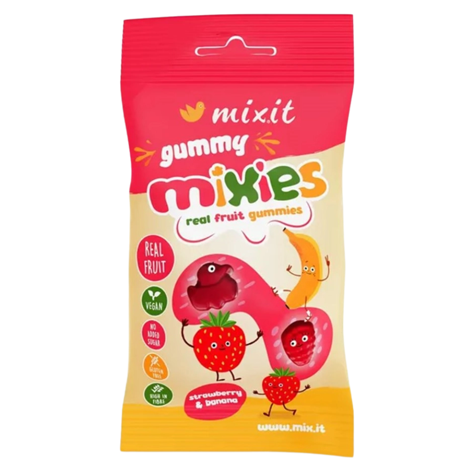 Braškių skonio drebučių, be pridėtinio cukraus | MIXIT (35 g)