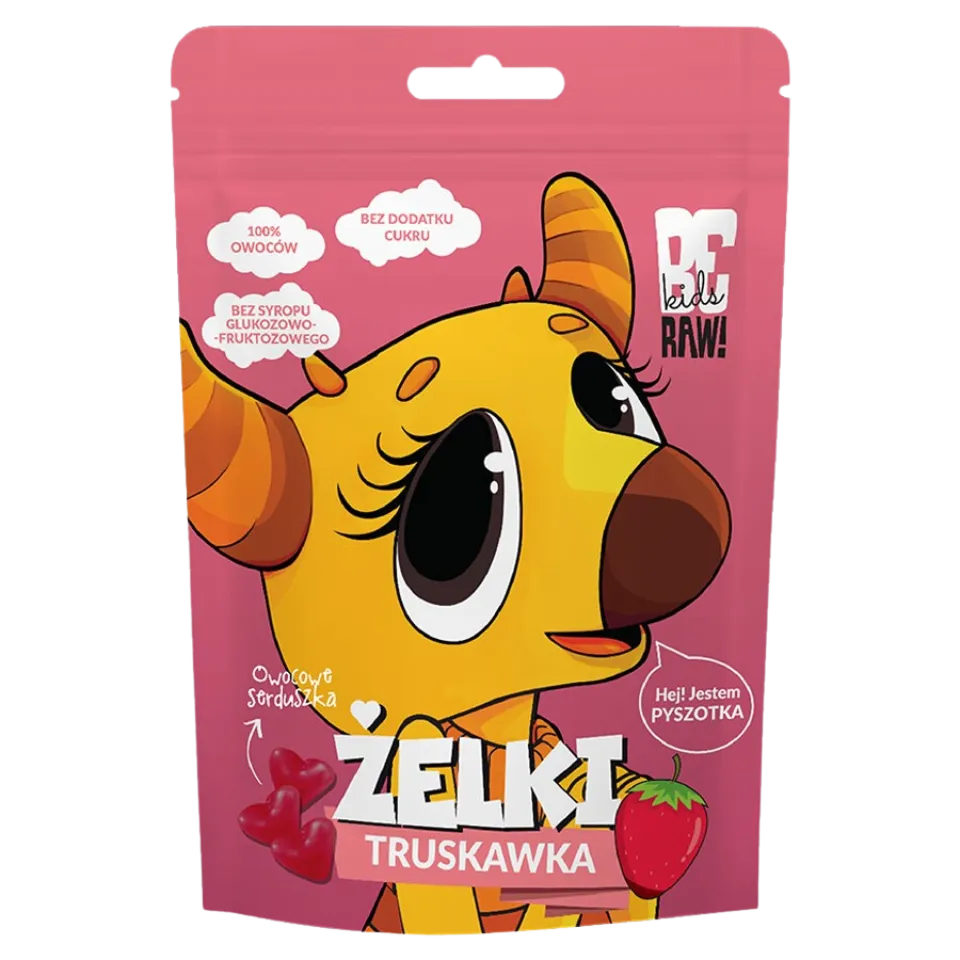 Braškių drebučiai, be pridėtinio cukraus | BeRaw Kids (35g)