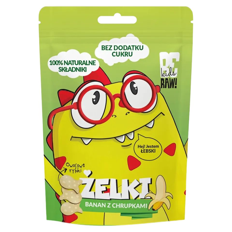 Bananų drebučiai su ryžių traškučiais | BeRaw Kids (35g)