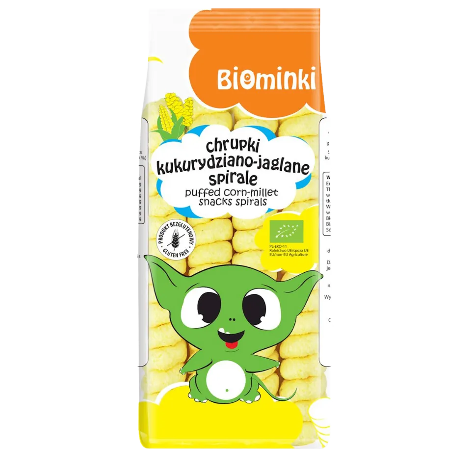 Ekologiškos kukurūzų-sorų spiralės, be glitimo | Biominki (60 g)