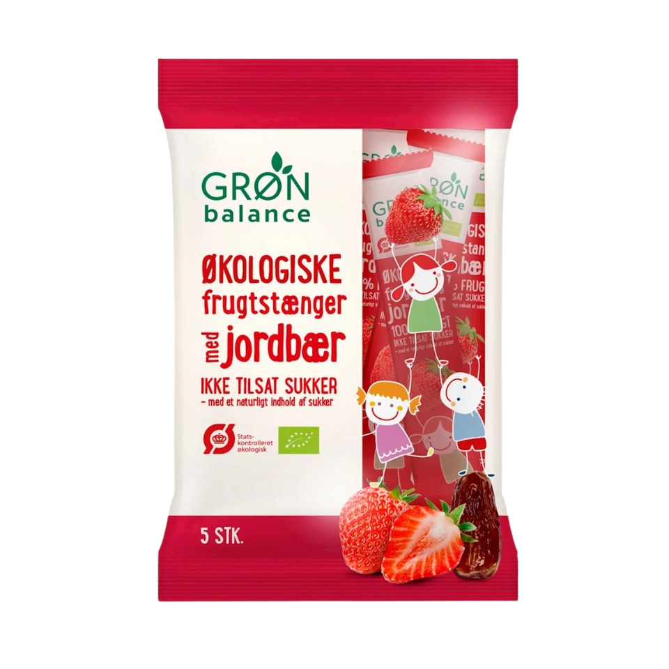 Ekologiškas braškių užkandis vaikams | Gron Balance (5x20 g)