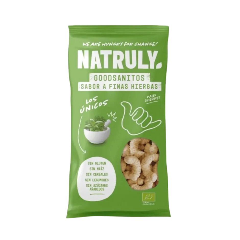 Ekologiškas užkandis GOODSANITOS su žolelėmis | Natruly (70 g)