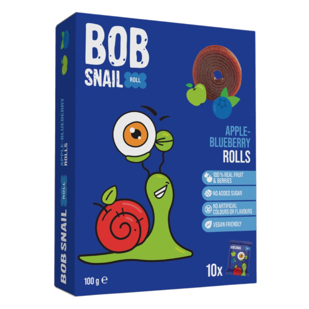 Obuolių ir mėlynių suktinukų rinkinys, be pridėtinio cukraus | Bob Snail (10 x 10 g)