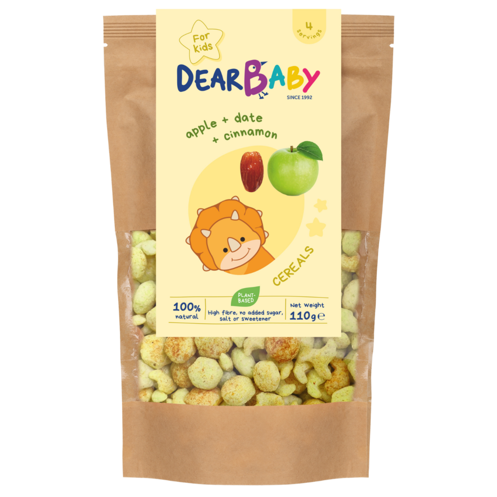 Obuolių, datulių ir cinamono skonio sausų pusryčių mišinys | Dear baby (110 g)