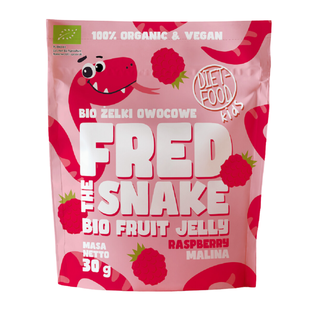 Ekologiškos FRED obuolių ir aviečių skonio juostelės | DIET-FOOD (30 g)