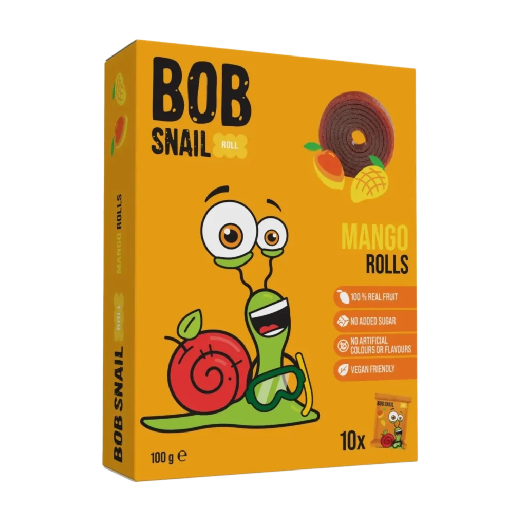 Mangų suktinukų rinkinys, be pridėtinio cukraus | Bob Snail (10 x 10 g)