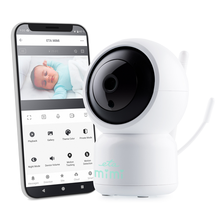 Kita kūdikių priežiūros technika ETA  Baby Monitor  ETA630690000 MIMI  Flexible camera  White