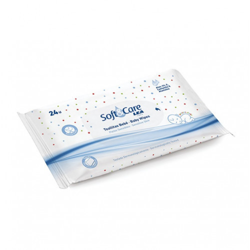 LEA Soft&Care Talcum Baby Wipes Servetėlės kūdikiams, 24vnt