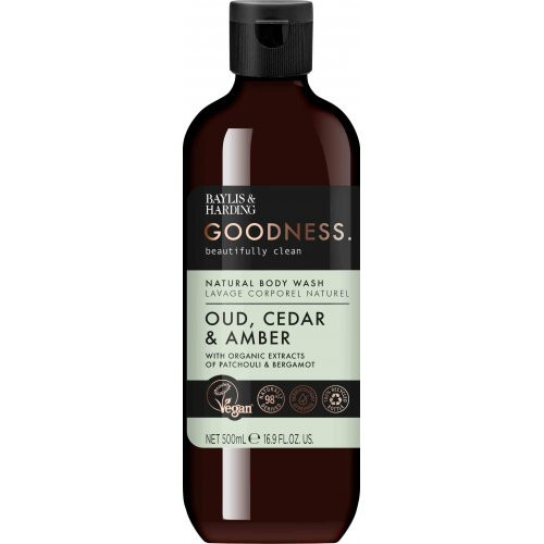 Baylis & Harding Goodness Body Wash Kūno prausiklis, Oud, Cedar & Amber