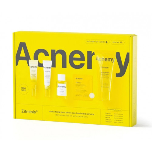 Acnemy Zitminis Daily Essentials for Blemish - Prone Skin Set Probleminės veido odo mini priemonių rinkinys, Rinkinys