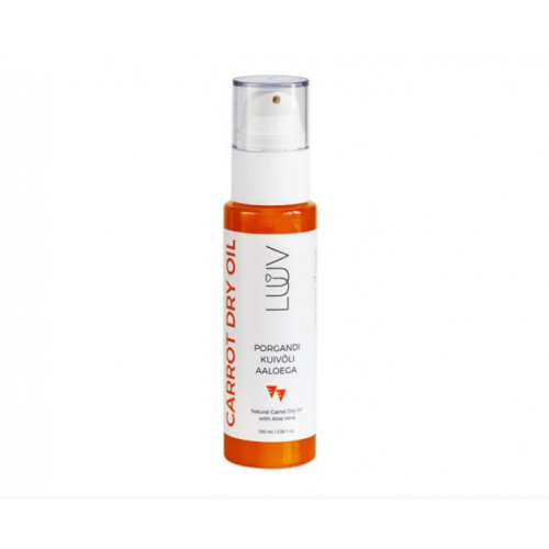 Luuv Natural Carrot Dry Oil with Aloe Vera Natūralus sausas morkų aliejus su alavijais, 100ml