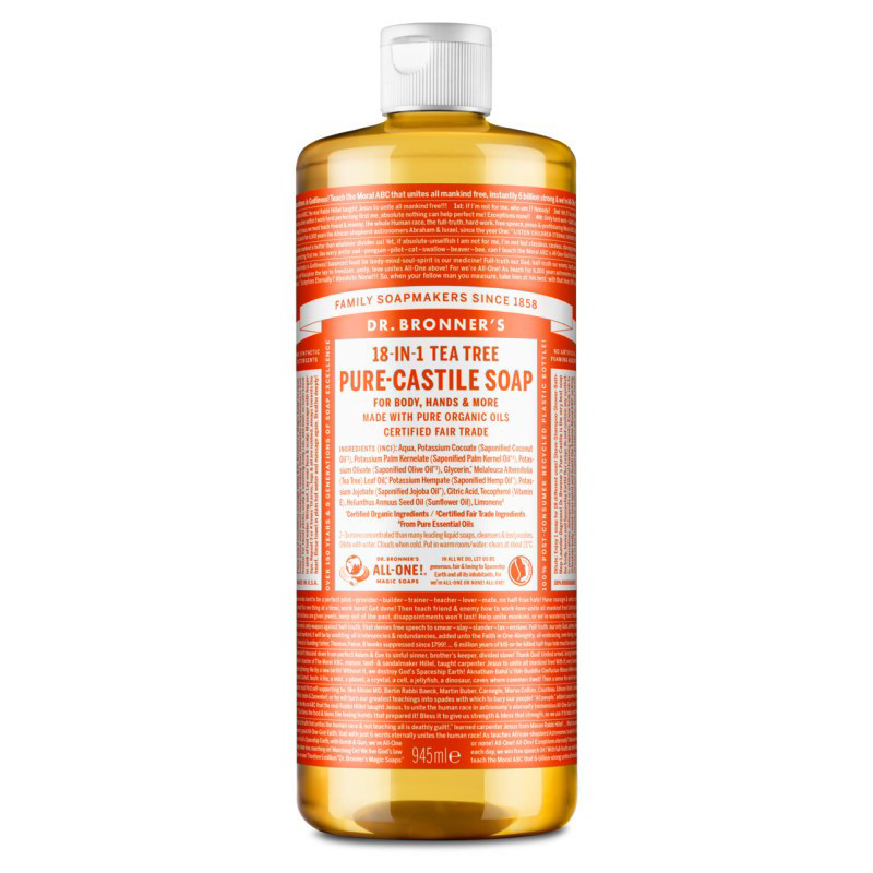 DR. BRONNER’S TEA TREE, ekologiškas skystas muilas su arbatmedžio eteriniu aliejumi, 945 ml