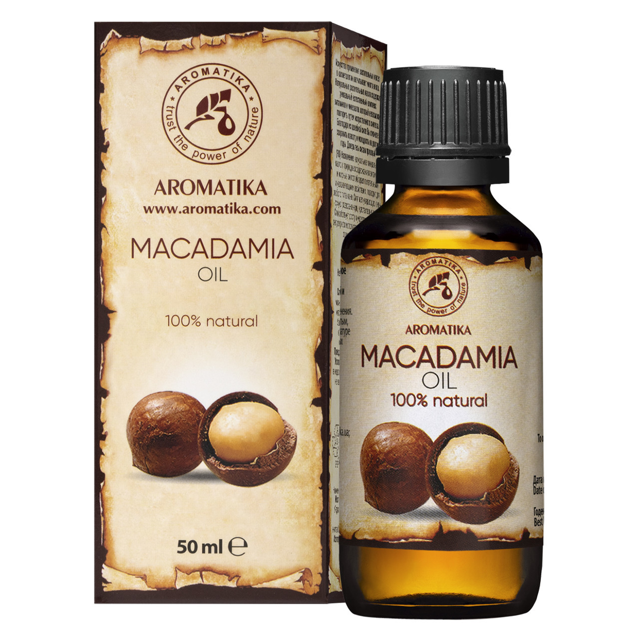 Natūralus augalinis makadamijos aliejus 50ml.