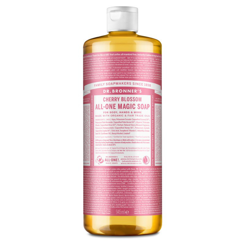 DR. BRONNER’S CHERRY BLOSSOM, ekologiškas skystas muilas su natūraliu vyšnių žiedų kvapu, 945 ml
