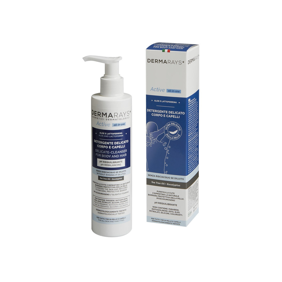 DERMARAYS ACTIVE ALL-IN-ONE kūno ir plaukų prausiklis, 250 ml
