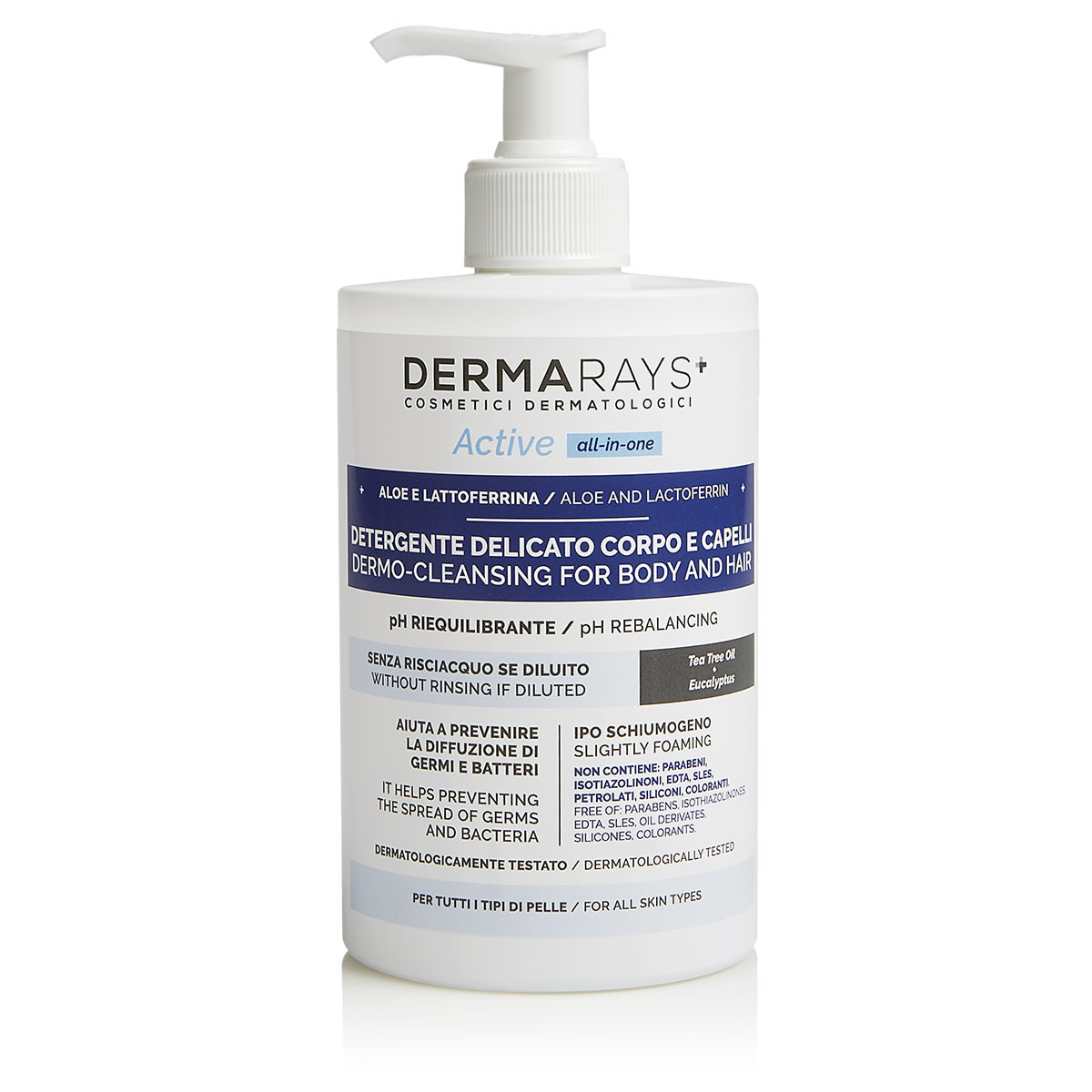 DERMARAYS ACTIVE ALL-IN-ONE kūno ir plaukų prausiklis, 500 ml