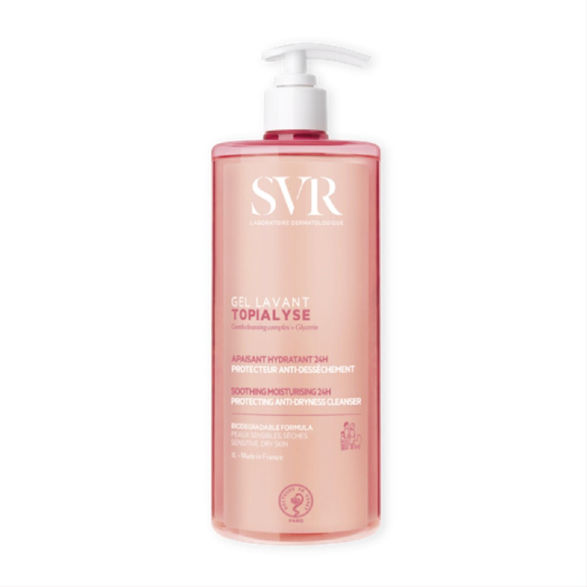 SVR TOPIALYSE GEL LAVANT, kūno prausiklis sudirgusiai, sausai odai, 1L