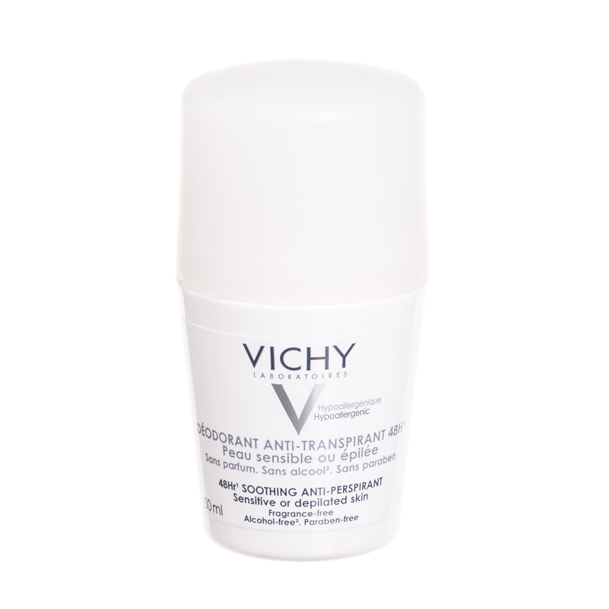 VICHY, rutulinis dezodorantas, antiperspirantas jautriai odai, bekvapis, 50 ml