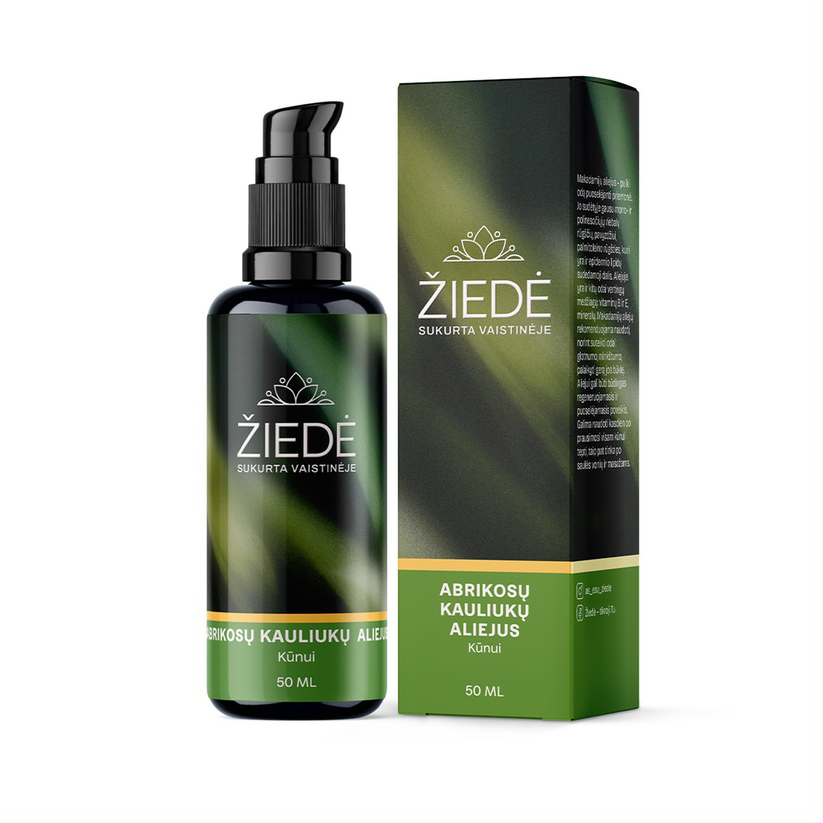 ŽIEDĖ, abrikosų kauliukų aliejus, 50 ml