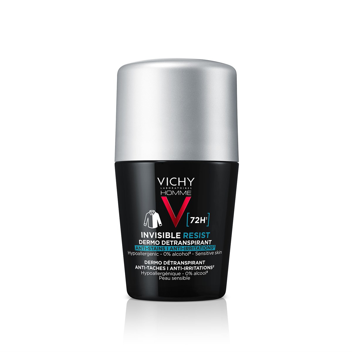 VICHY HOMME, DĖMIŲ NEPALIEKANTIS RUTULINIS ANTIPERSPIRANTAS, vyriškas, 72h, 50 ML