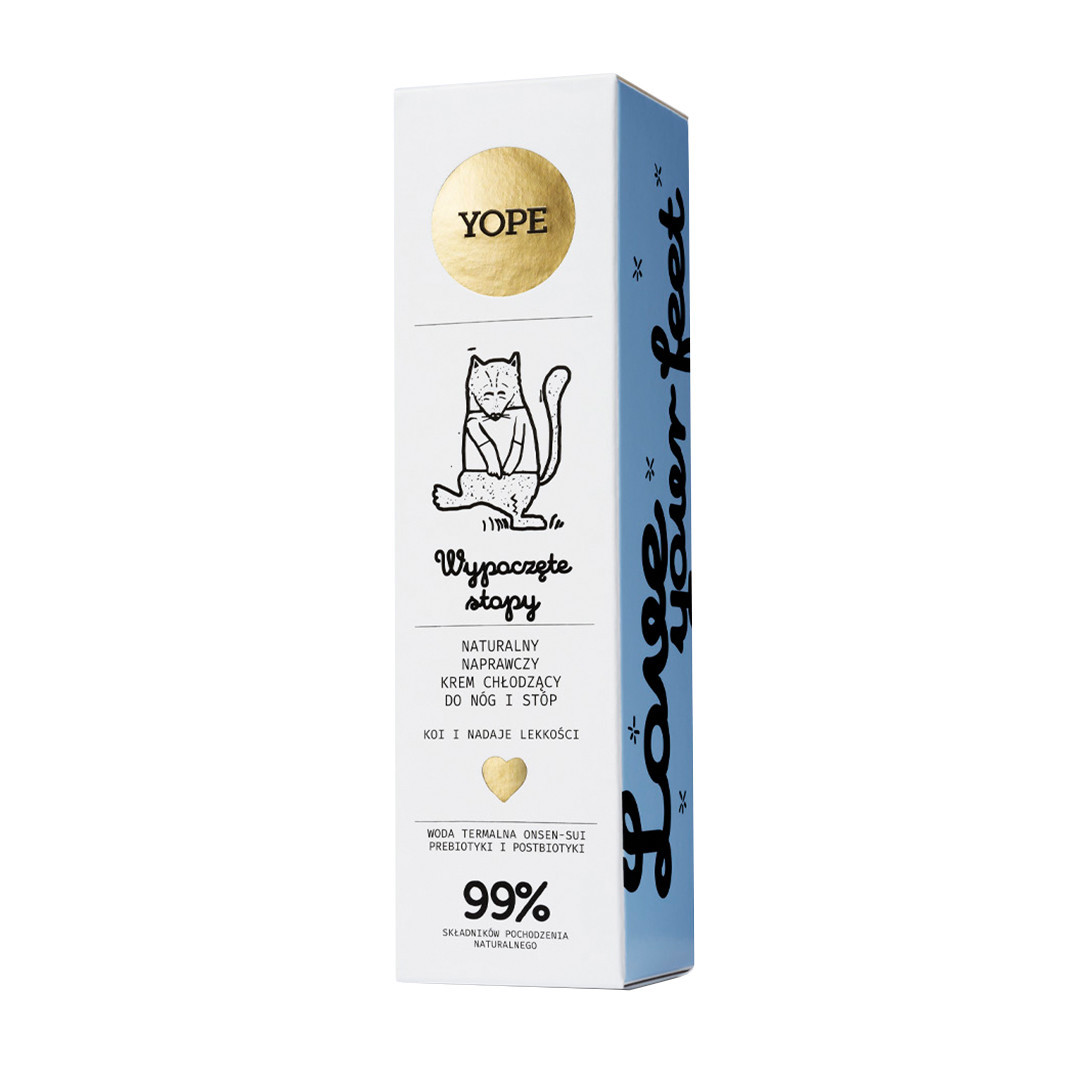 YOPE “Rested Feet” natūralus atkuriamasis vėsinantis pėdų ir kojų kremas, 75 ml.