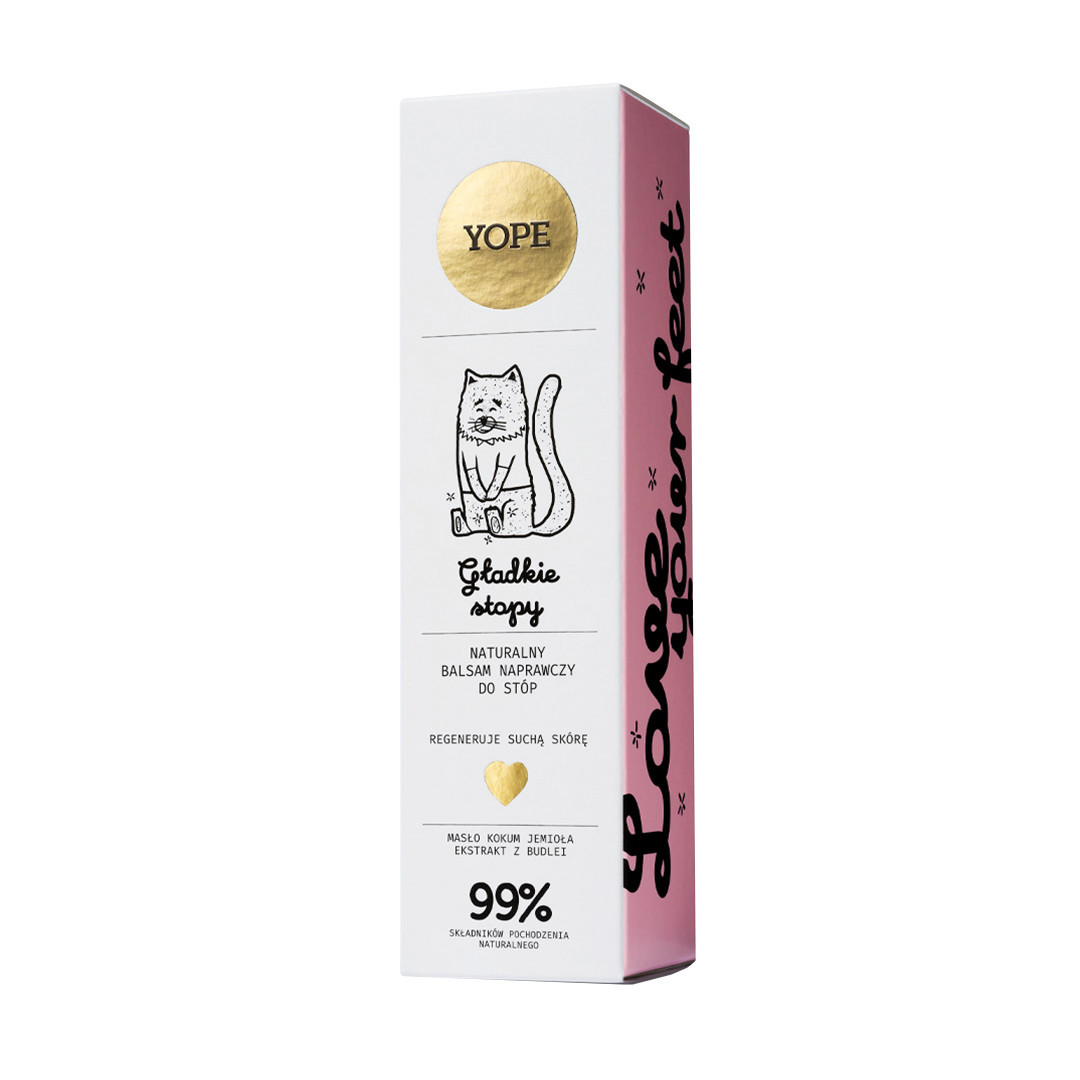 YOPE “Smooth Feet” natūralus atkuriamasis pėdų balzamas, 75 ml.
