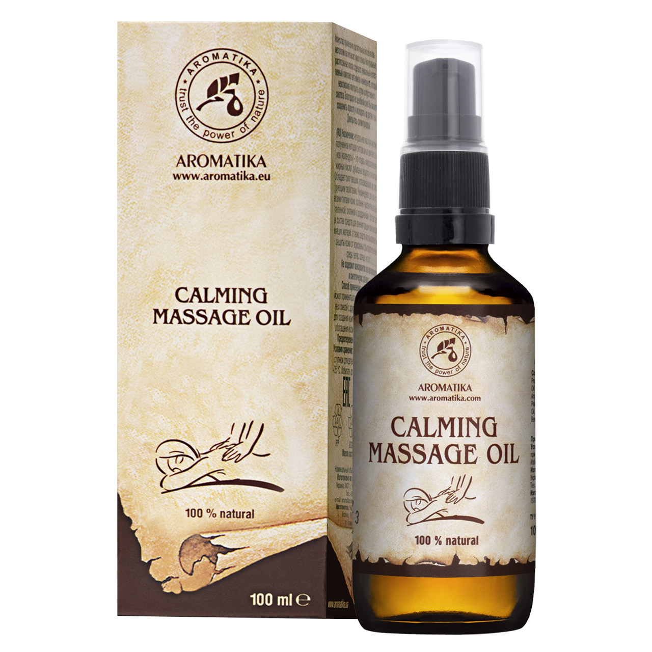 Raminančiam masažui kūno aliejus (su purkštuvu) 100ml.
