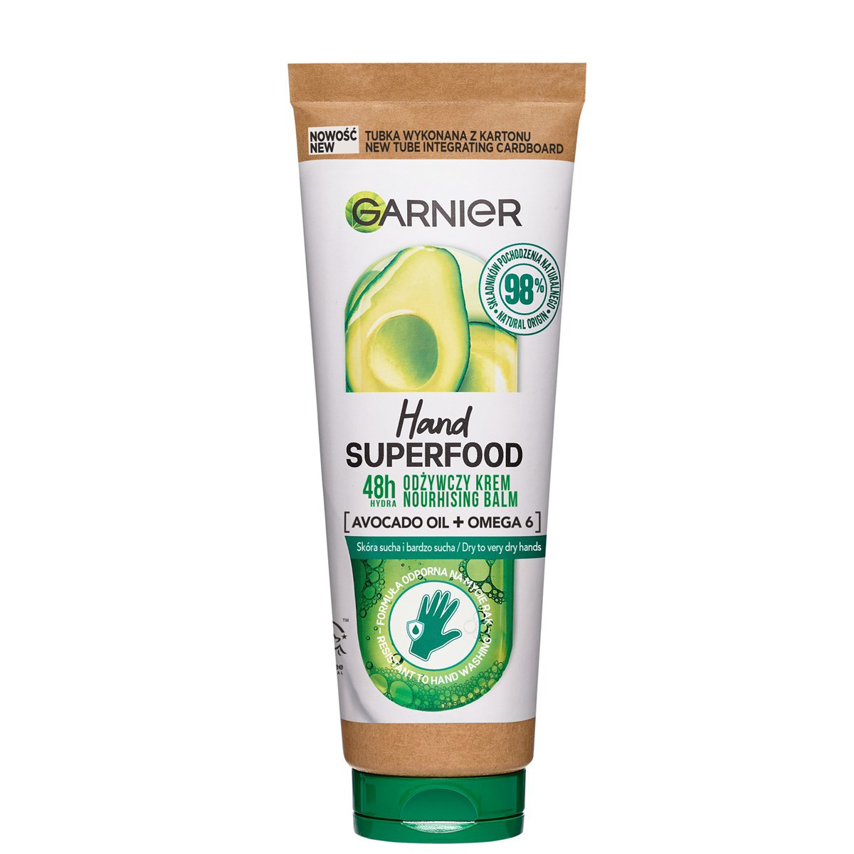 GARNIER HAND SUPERFOOD AVOCADO, maitinamasis kremas su avokadų aliejumi ir omega 6, 75 ml