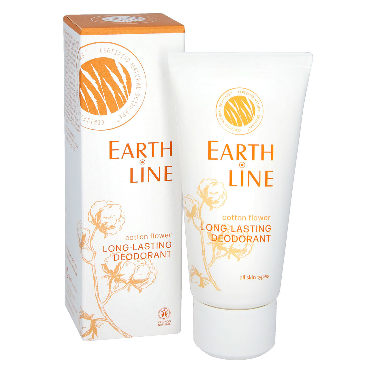 EARTH LINE Ilgalaikis dezodorantas Cotton flower be aliuminio druskų 50ml