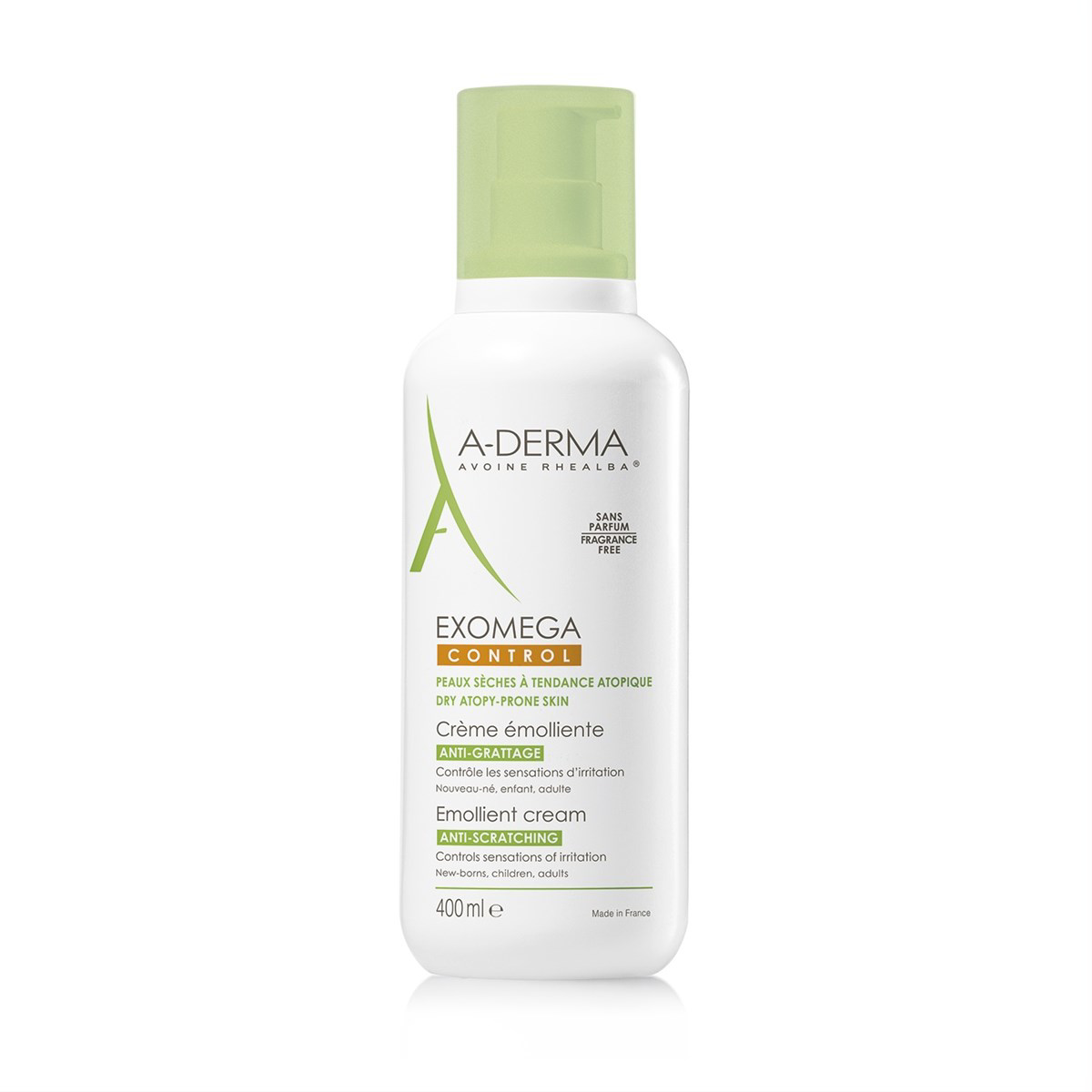 A-DERMA EXOMEGA CONTROL, kremas-emolientas sausai, į atopinį dermatitą linkusiai odai, 400 ml