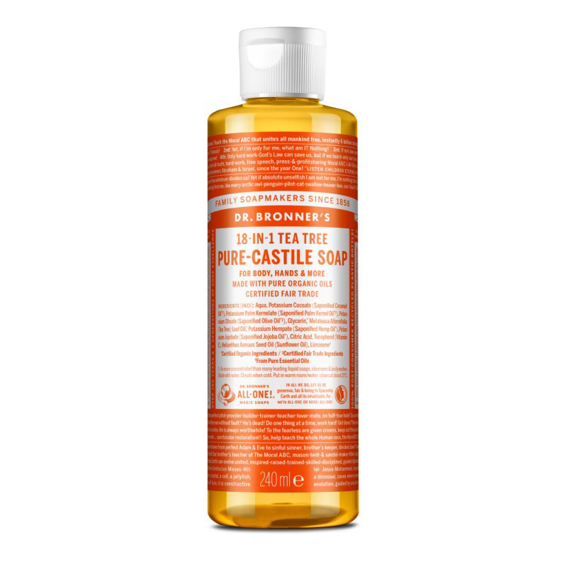 DR. BRONNER’S TEA TREE, ekologiškas skystas muilas su arbatmedžio eteriniu aliejumi, 240 ml