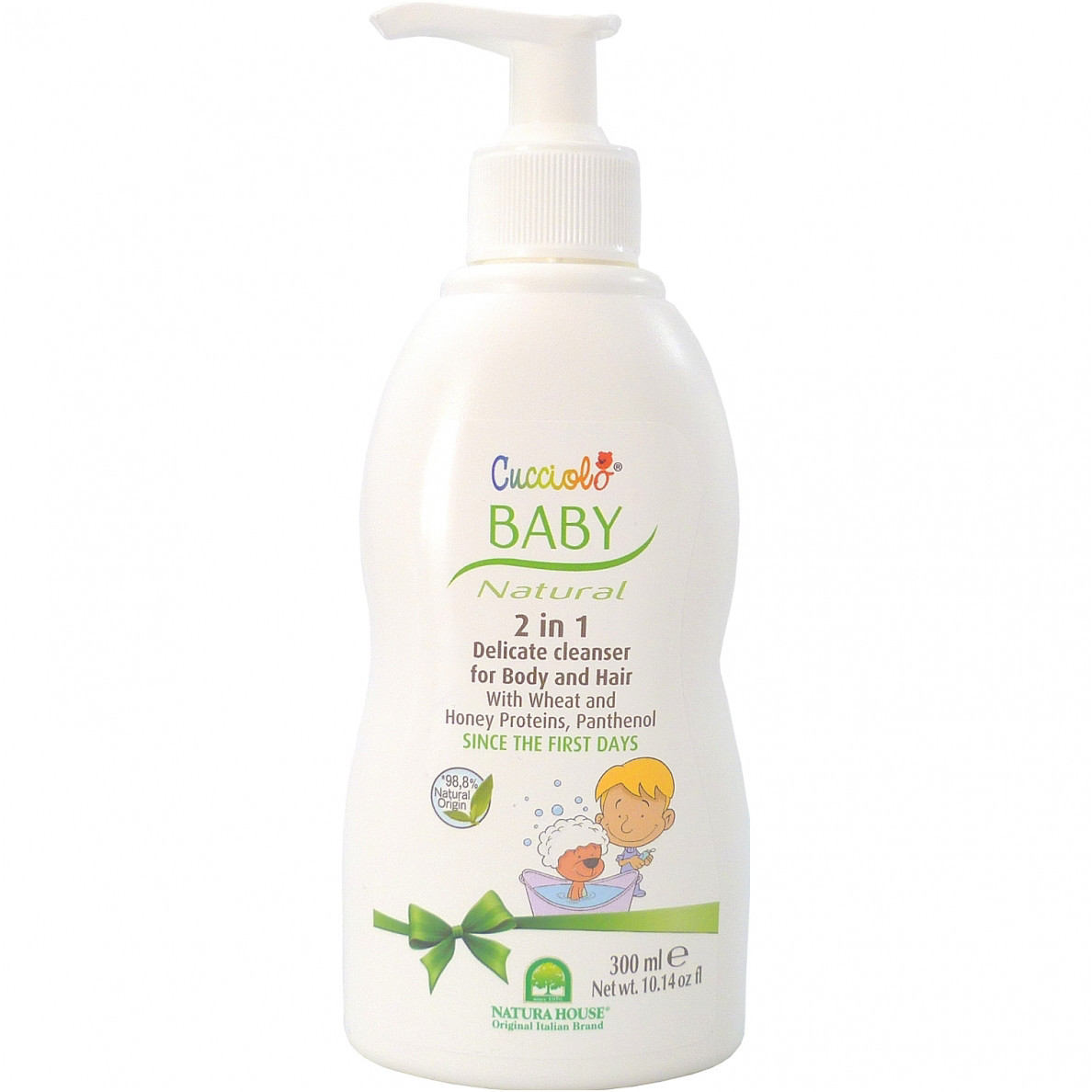 NATURA HOUSE švelnus prausiklis vaikams su kviečių gemalų ir medaus proteinais, 300ml.