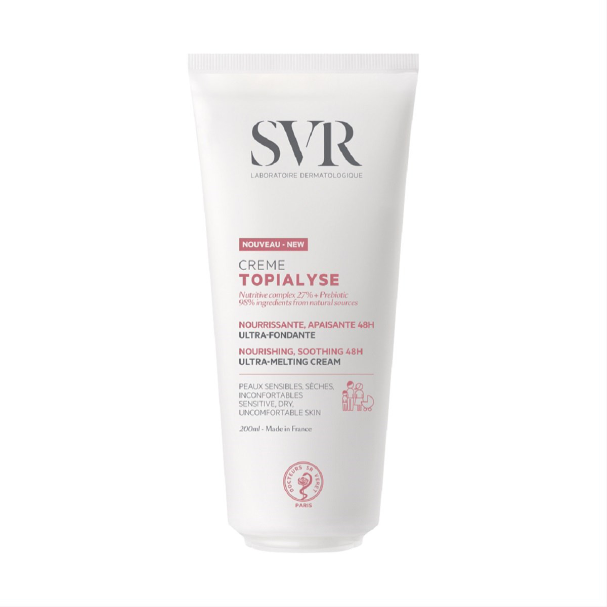 SVR TOPIALYSE CREME, kūno kremas-emolientas itin sausai odai, 200 ml