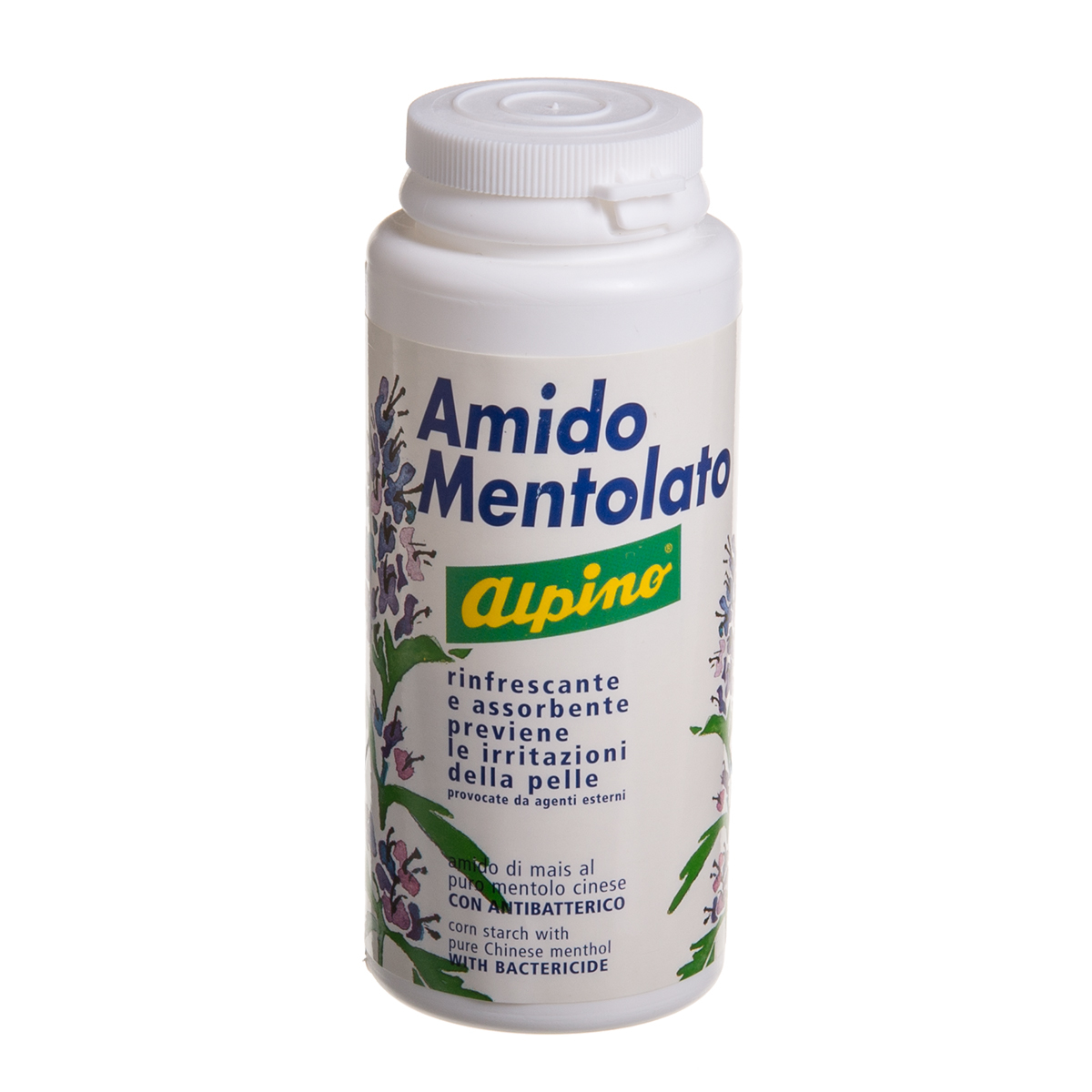 ALPINO AMIDO MENTOLATO, "sausas kremas" nuo prakaitavimo, niežulio bei nemalonaus - greitai absorbuojantis, iš natūralios kilmės medžiagų, 100 g