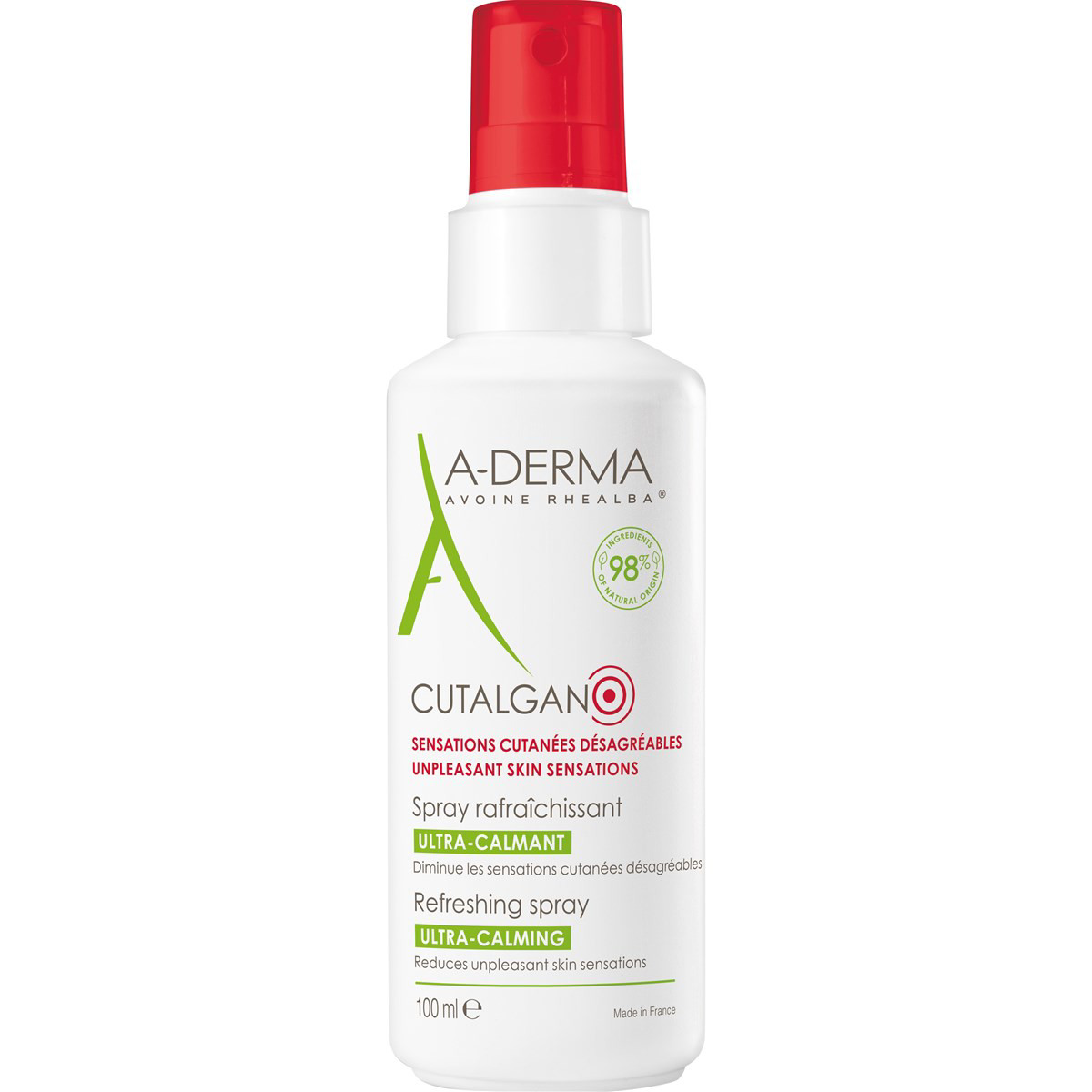 A-DERMA CUTALGAN, greitai veikiantis raminantis odos purškalas, 100 ml