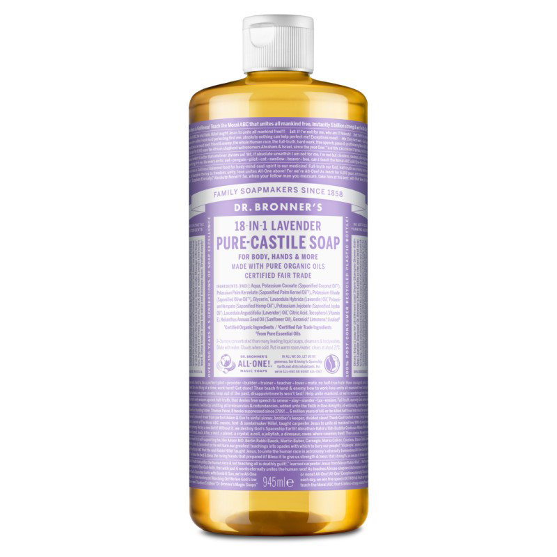 DR. BRONNER’S LAVENDER, ekologiškas skystas muilas su levandų eteriniu aliejumi, 945 ml