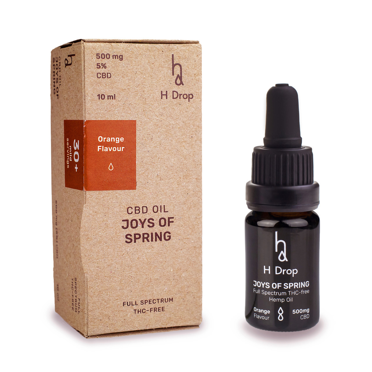 H DROP 5% kanapių CBD kūno aliejus JOYS OF SPRING (apelsininis)